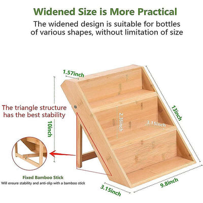 Home Bamboo And Wood Spice Countertop Storage Rack