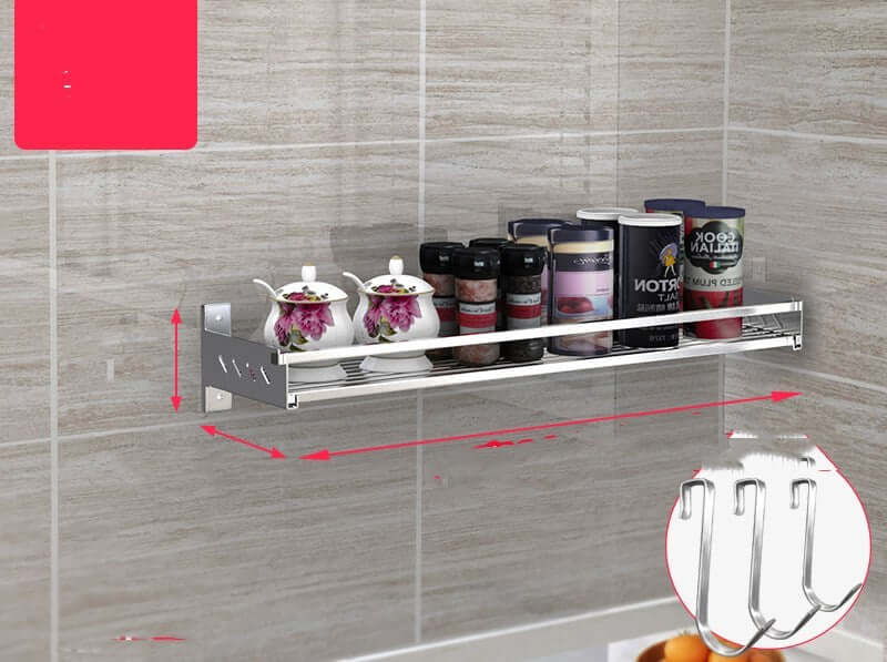 Wall-mounted spice storage rack on the wall spice shelf hanger