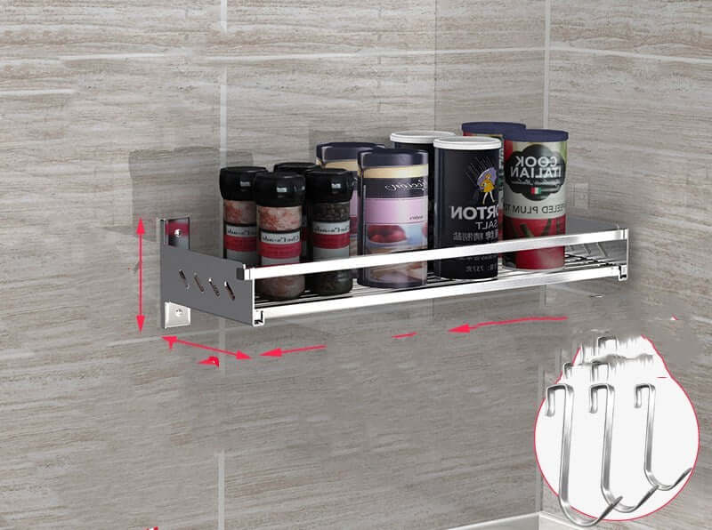 Wall-mounted spice storage rack on the wall spice shelf hanger