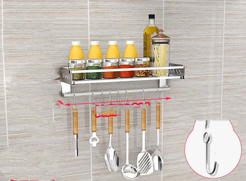 Wall-mounted spice storage rack on the wall spice shelf hanger