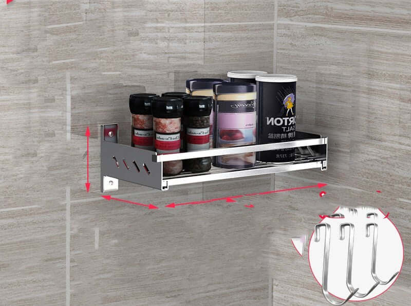 Wall-mounted spice storage rack on the wall spice shelf hanger