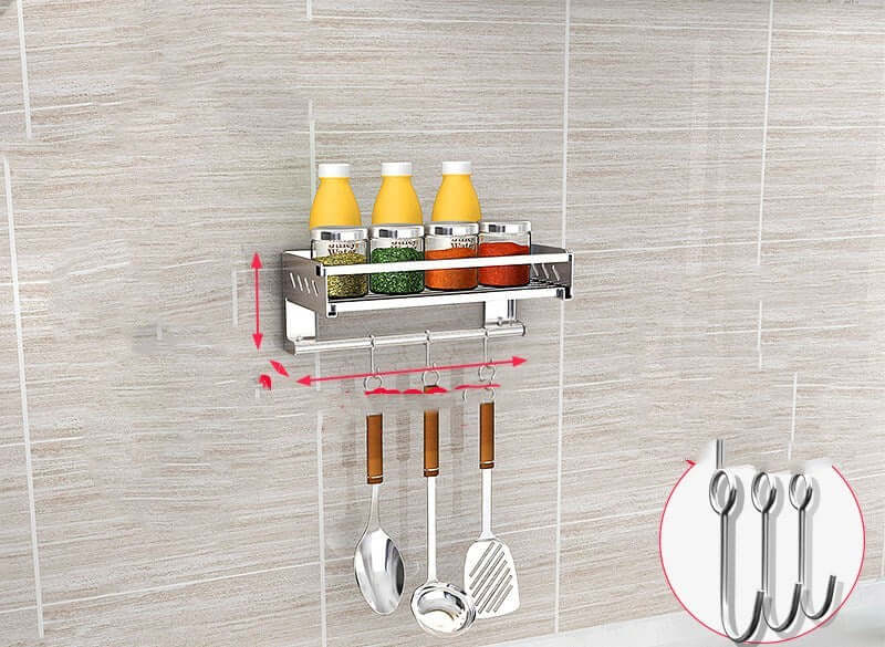 Wall-mounted spice storage rack on the wall spice shelf hanger