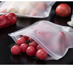 Reusable Silicone Ziplock Freezer Bags - Leakproof, BPA-Free Food Storage for Meat, Fruits, and Veggies (Dishwasher Safe)