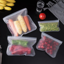 Reusable Silicone Ziplock Freezer Bags - Leakproof, BPA-Free Food Storage for Meat, Fruits, and Veggies (Dishwasher Safe)