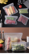 Reusable Silicone Ziplock Freezer Bags - Leakproof, BPA-Free Food Storage for Meat, Fruits, and Veggies (Dishwasher Safe)