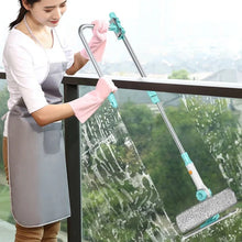 Extendable Window Glass Cleaning Tool – High-Rise Retractable Pole with Dry/Wet Scraper and Dust Cleaner Brush