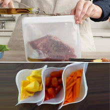 Reusable Silicone Ziplock Freezer Bags - Leakproof, BPA-Free Food Storage for Meat, Fruits, and Veggies (Dishwasher Safe)