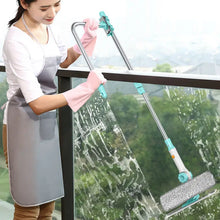 Extendable Window Glass Cleaning Tool – High-Rise Retractable Pole with Dry/Wet Scraper and Dust Cleaner Brush