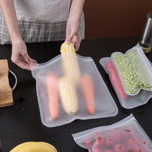 Reusable Silicone Ziplock Freezer Bags - Leakproof, BPA-Free Food Storage for Meat, Fruits, and Veggies (Dishwasher Safe)