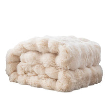 Luxurious Reversible Faux Rabbit Fur Throw Blanket – Cozy Nap Blanket for Home, Office, and Outdoor Use