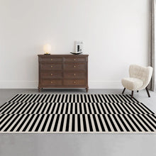 Luxury Black & White Plaid Plush Rug – Thick, Soft Floor Mat for Bedroom, Living Room, and Study