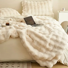 Luxurious Reversible Faux Rabbit Fur Throw Blanket – Cozy Nap Blanket for Home, Office, and Outdoor Use