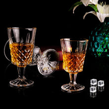 2-Piece Luxury Retro Carved Crystal Goblet Set – Elegant Wine and Vodka Shot Glasses for Home and Bar Use