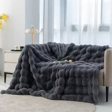 Luxurious Reversible Faux Rabbit Fur Throw Blanket – Cozy Nap Blanket for Home, Office, and Outdoor Use