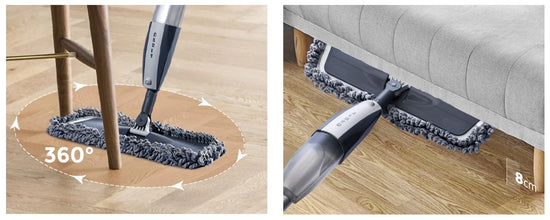 360-Degree Magic Spray Mop for Wooden Floors – Reusable Microfiber Pads for Home, Windows, and Kitchen Cleaning