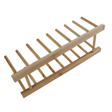 2-Tier Bamboo Dish Drying Rack with Utensil Holder - Collapsible Wooden Dish Drainer for Kitchen Counter