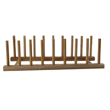 2-Tier Bamboo Dish Drying Rack with Utensil Holder - Collapsible Wooden Dish Drainer for Kitchen Counter