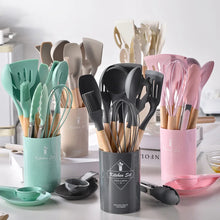 12-Piece Food-Grade Silicone Kitchen Utensils Set - Cooking Tools with Spatula, Turner, and Measuring Spoons