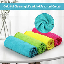 4-Pack Thickened Microfiber Cleaning Towels – Reusable Multi-Purpose Cloths for Kitchen and Home in 4 Colors