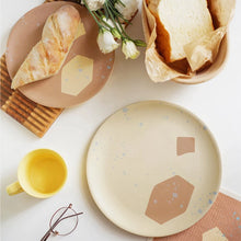 Nordic-Style Round Bamboo Fiber Dining Plates – Printed Dessert, Cake, and Fruit Plates for Modern Tableware