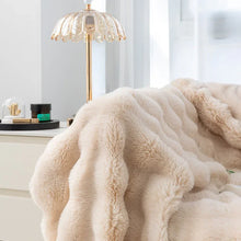 Luxurious Reversible Faux Rabbit Fur Throw Blanket – Cozy Nap Blanket for Home, Office, and Outdoor Use