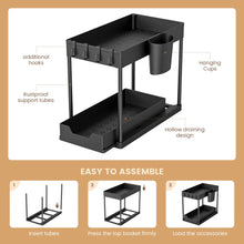 Under Sink Organizer with Double Sliding Drawers – Multi-Purpose Kitchen Storage Rack for Cabinet Organization