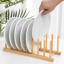 2-Tier Bamboo Dish Drying Rack with Utensil Holder - Collapsible Wooden Dish Drainer for Kitchen Counter