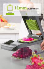 1Pc Green Black 12 in 1 Multifunctional Vegetable Slicer Cutter Shredders Slicer With Basket Fruit Potato Chopper Carrot Grater