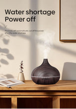 500ml Aromatherapy Essential Oil Diffuser – Wood Grain Ultrasonic Humidifier with Remote Control and 7 Color Lights