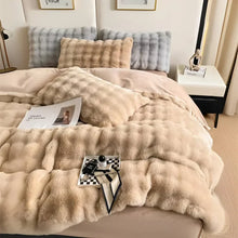 Luxurious Reversible Faux Rabbit Fur Throw Blanket – Cozy Nap Blanket for Home, Office, and Outdoor Use