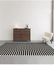 Luxury Black & White Plaid Plush Rug – Thick, Soft Floor Mat for Bedroom, Living Room, and Study