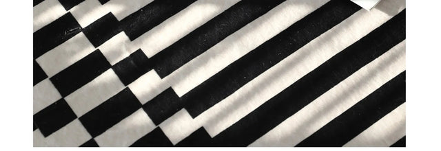 Luxury Black & White Plaid Plush Rug – Thick, Soft Floor Mat for Bedroom, Living Room, and Study