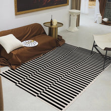 Luxury Black & White Plaid Plush Rug – Thick, Soft Floor Mat for Bedroom, Living Room, and Study