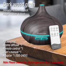 500ml Aromatherapy Essential Oil Diffuser – Wood Grain Ultrasonic Humidifier with Remote Control and 7 Color Lights