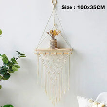 Nordic Wooden Rope Swing Wall Hanging Plant Pot Tray – Floating Wall Shelves for Simple Home Decoration