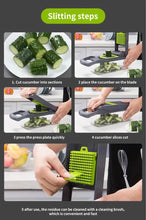 1Pc Green Black 12 in 1 Multifunctional Vegetable Slicer Cutter Shredders Slicer With Basket Fruit Potato Chopper Carrot Grater