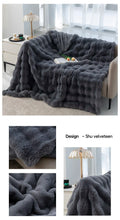 Luxurious Reversible Faux Rabbit Fur Throw Blanket – Cozy Nap Blanket for Home, Office, and Outdoor Use