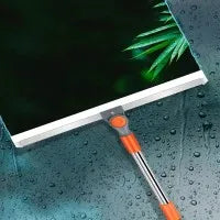 Extendable Window Glass Cleaning Tool – High-Rise Retractable Pole with Dry/Wet Scraper and Dust Cleaner Brush