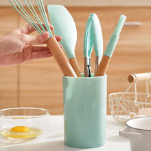 12-Piece Food-Grade Silicone Kitchen Utensils Set - Cooking Tools with Spatula, Turner, and Measuring Spoons