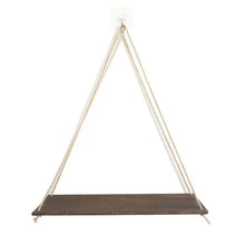 Nordic Wooden Rope Swing Wall Hanging Plant Pot Tray – Floating Wall Shelves for Simple Home Decoration