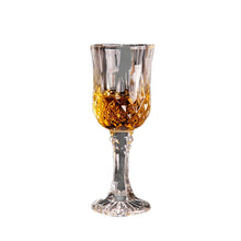 2-Piece Luxury Retro Carved Crystal Goblet Set – Elegant Wine and Vodka Shot Glasses for Home and Bar Use