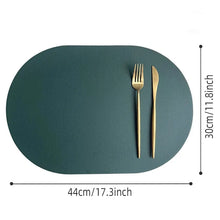 Double-Sided Faux Leather Oval Placemat Sets – Waterproof, Non-Slip Dining Table Mats in Grey (1/4/6 PCS)