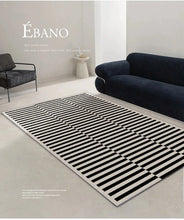 Luxury Black & White Plaid Plush Rug – Thick, Soft Floor Mat for Bedroom, Living Room, and Study