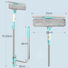 Extendable Window Glass Cleaning Tool – High-Rise Retractable Pole with Dry/Wet Scraper and Dust Cleaner Brush