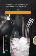 5-Piece Set of 9-Inch Reusable Glass Smoothie Straws – BPA-Free with Cleaning Brush for Easy Drinking