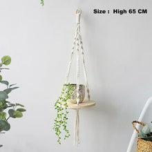 Nordic Wooden Rope Swing Wall Hanging Plant Pot Tray – Floating Wall Shelves for Simple Home Decoration