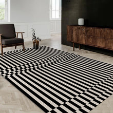 Luxury Black & White Plaid Plush Rug – Thick, Soft Floor Mat for Bedroom, Living Room, and Study