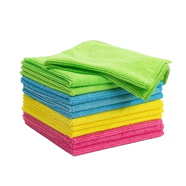 4-Pack Thickened Microfiber Cleaning Towels – Reusable Multi-Purpose Cloths for Kitchen and Home in 4 Colors